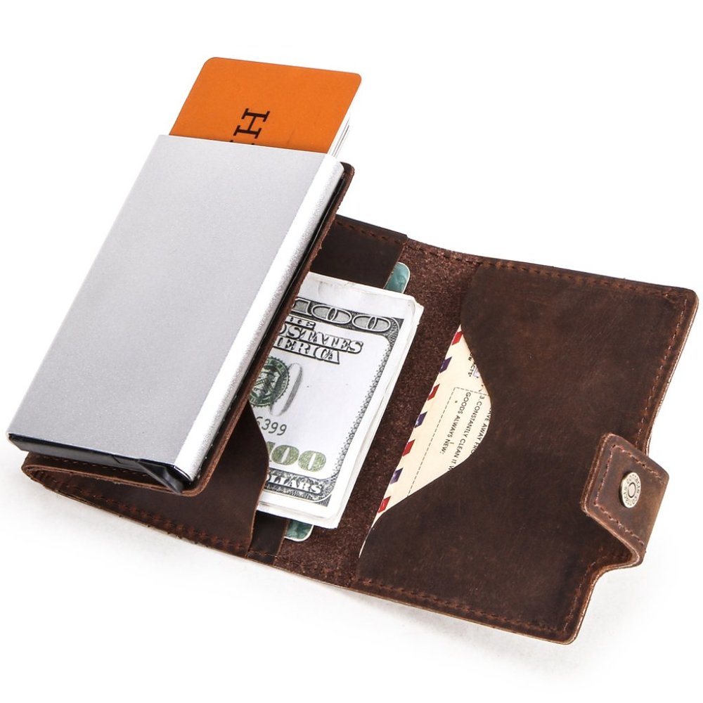 2023 vintage Leather RFID Money Clip Wallets